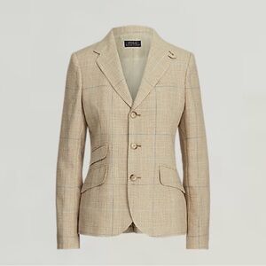 Plaid Wool-Blend Tweed Plaid Blazer size 8 Ralph Lauren
